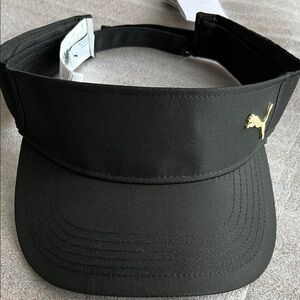 Puma Black Visor with Gold Emblem